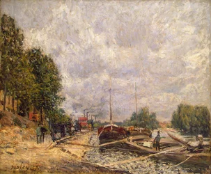 Lastkähne in Billancourt